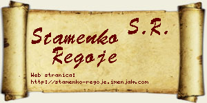 Stamenko Regoje vizit kartica